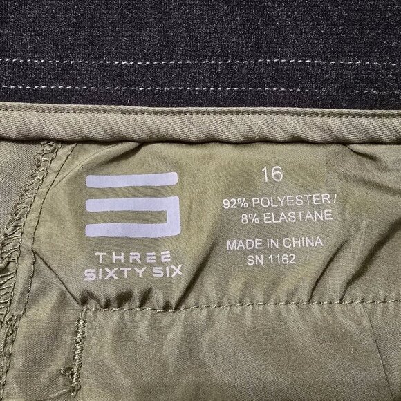 Three Sixty Six Quick Dry Light Weight Golf Pants In Olive Green Sz 16 - Picture 7 of 9